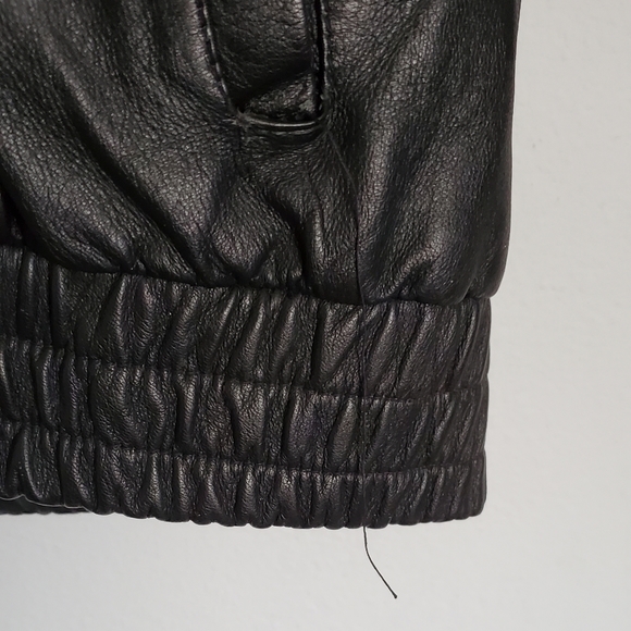 VTG Men's Black Leather Bomber Jacket - US XL - Picture 6 of 15